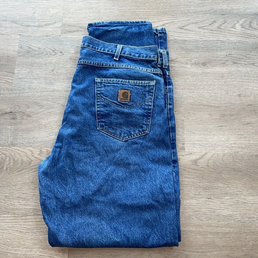 Vintage Carhartt B17 DST Jeans Mens 34x30 Relaxed Fit Blue Denim Y2K